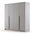 Szara szafa czterodrzwiowa 180 x 60 x 200 cm z laminowanej płyty wiórowej