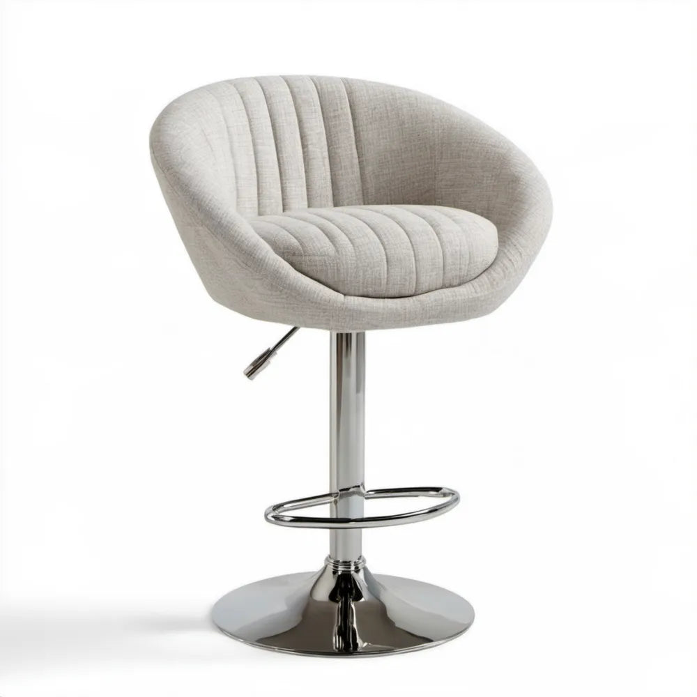 Szary hoker barowy z regulacją wysokości 50 x 52 x 87–107 cm